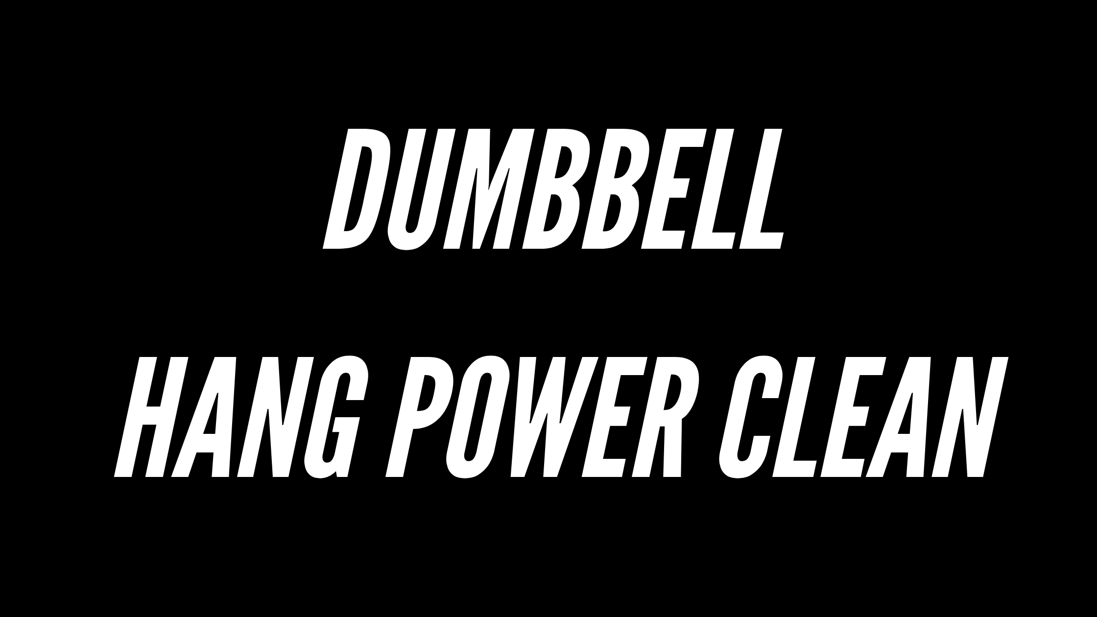 Dumbbell Hang Power Clean